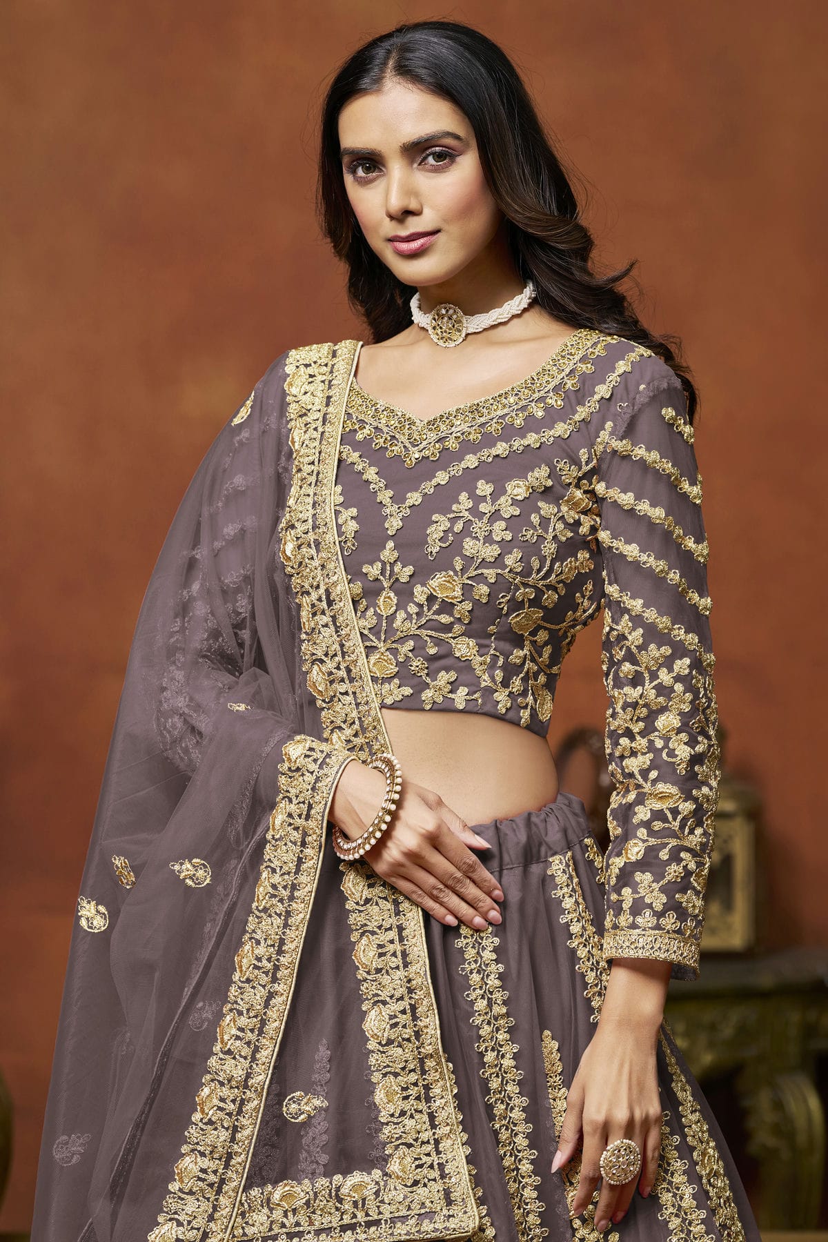 Light Purple Colour Net Lehenga Choli