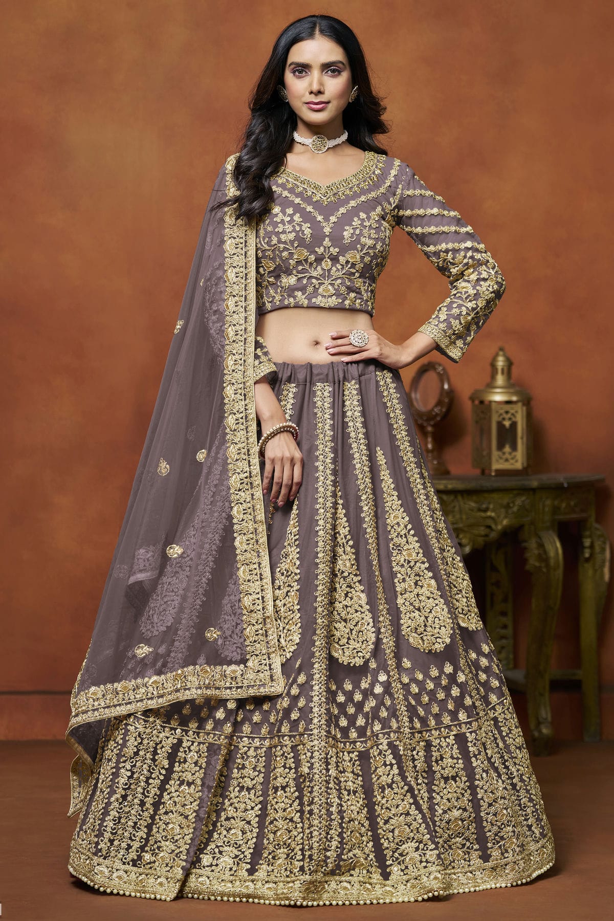 Light Purple Colour Net Lehenga Choli