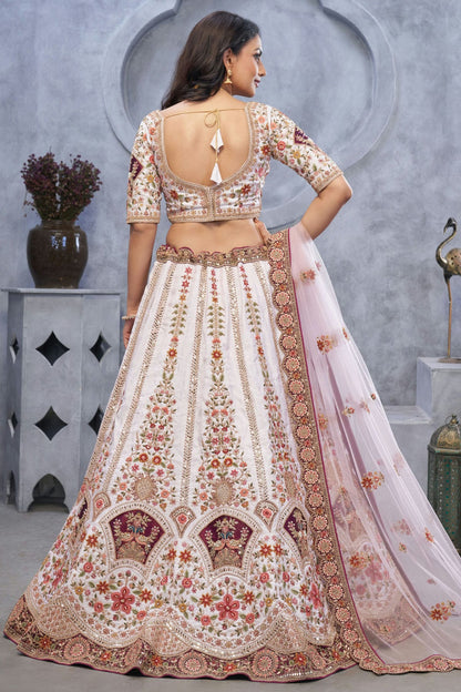 Light Purple Colour Organza Embroidery Lehenga Choli VSLC1111375