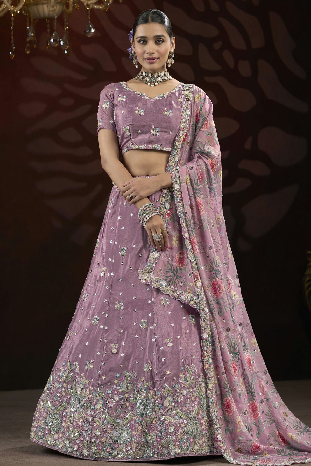 Light-Purple-Colour-Semi-Stitched-Chinon-Lehenga-Choli-VSLC1112518