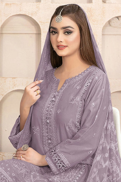 Light Purple Colour Semi Stitched Faux Georgette Pakistani Suit