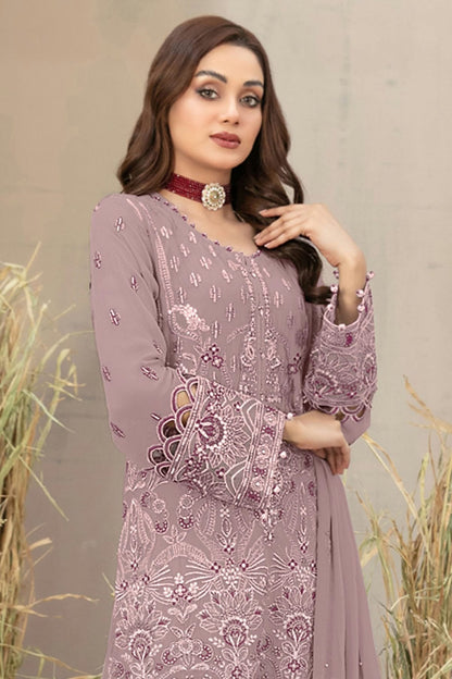 Light Purple Colour Semi Stitched Georgette Pakistani Suit VSSM1140659