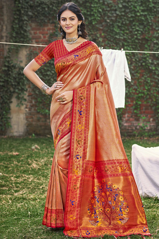 Light-Red-Colour-Woven-Work-Paithani-Silk-Traditional-Saree-VSSD1103262