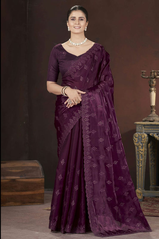 Magenta-Colour-Jimmy-Choo-Designer-Saree-VSSD1112583