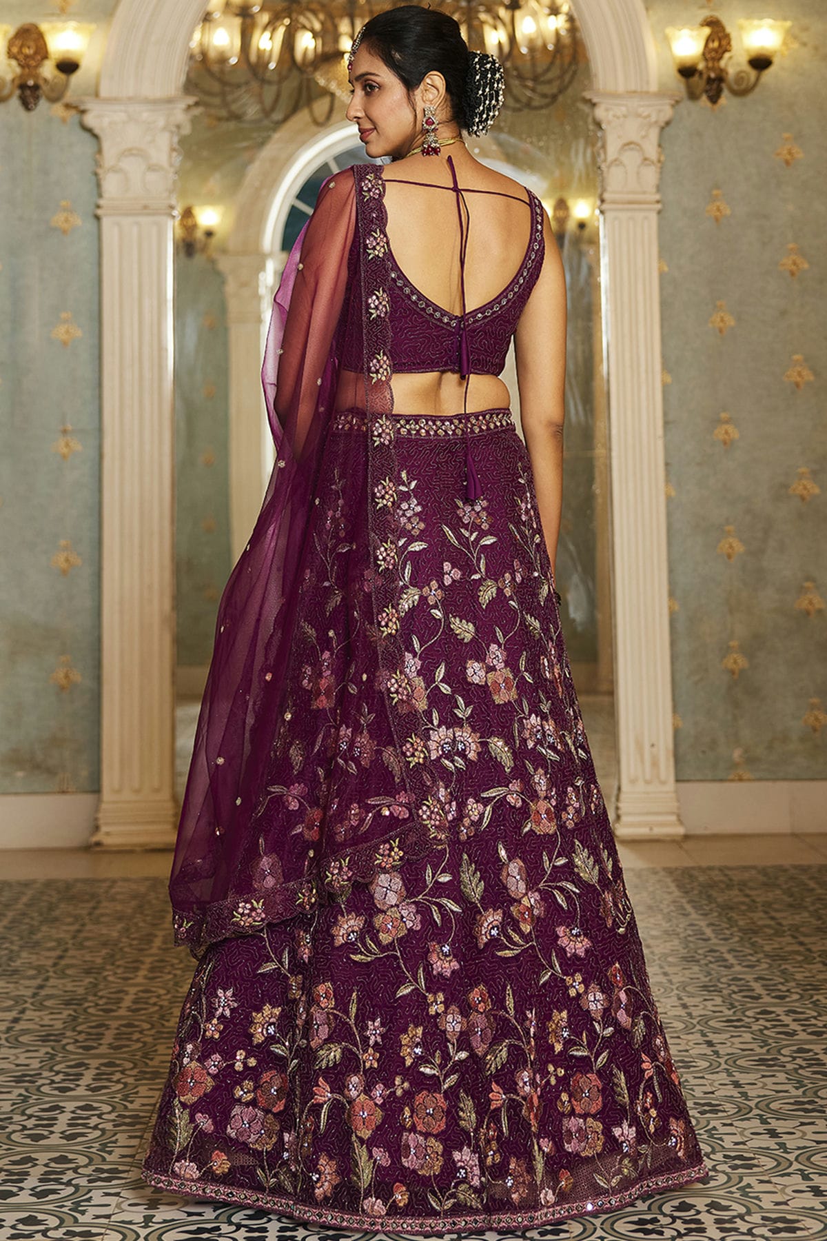 Magenta Colour Semi Stitched Net Lehenga Choli VSLC1112536