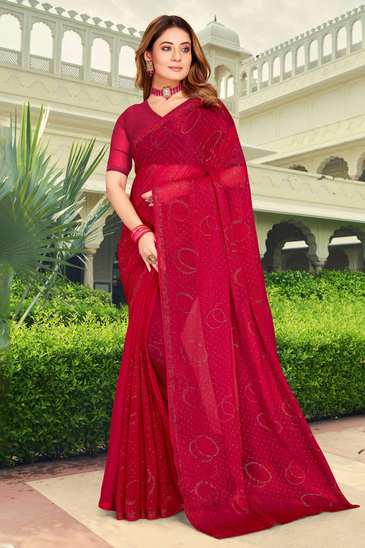 Magenta Colour Silk Designer Saree