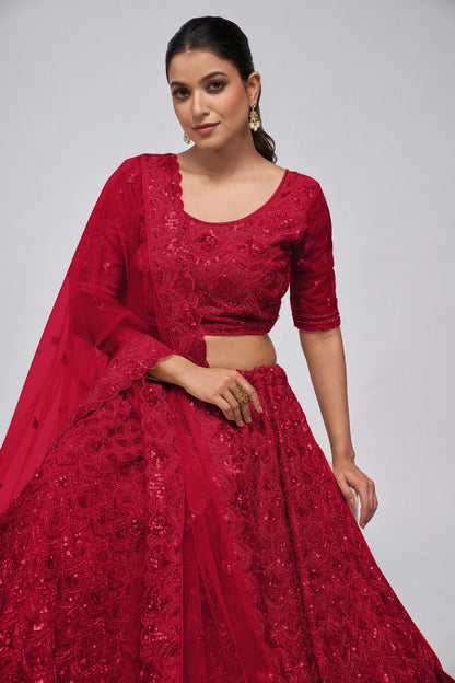 Magenta Colour Soft Net Lehenga Choli