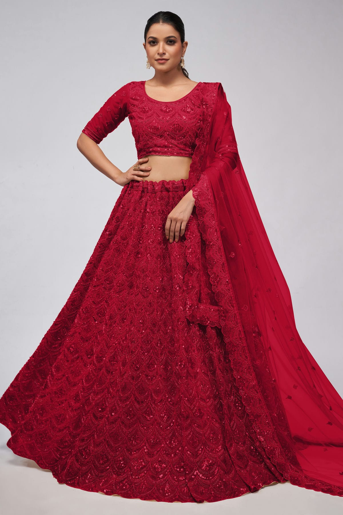 Magenta Colour Soft Net Lehenga Choli