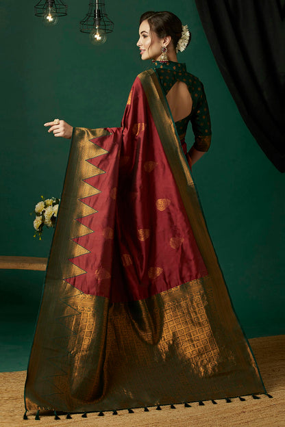 Maroon Colour Banarasi Silk Traditional Saree VSSD1111877