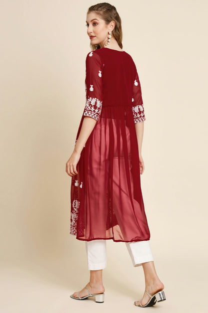 Maroon Colour Georgette Kurti