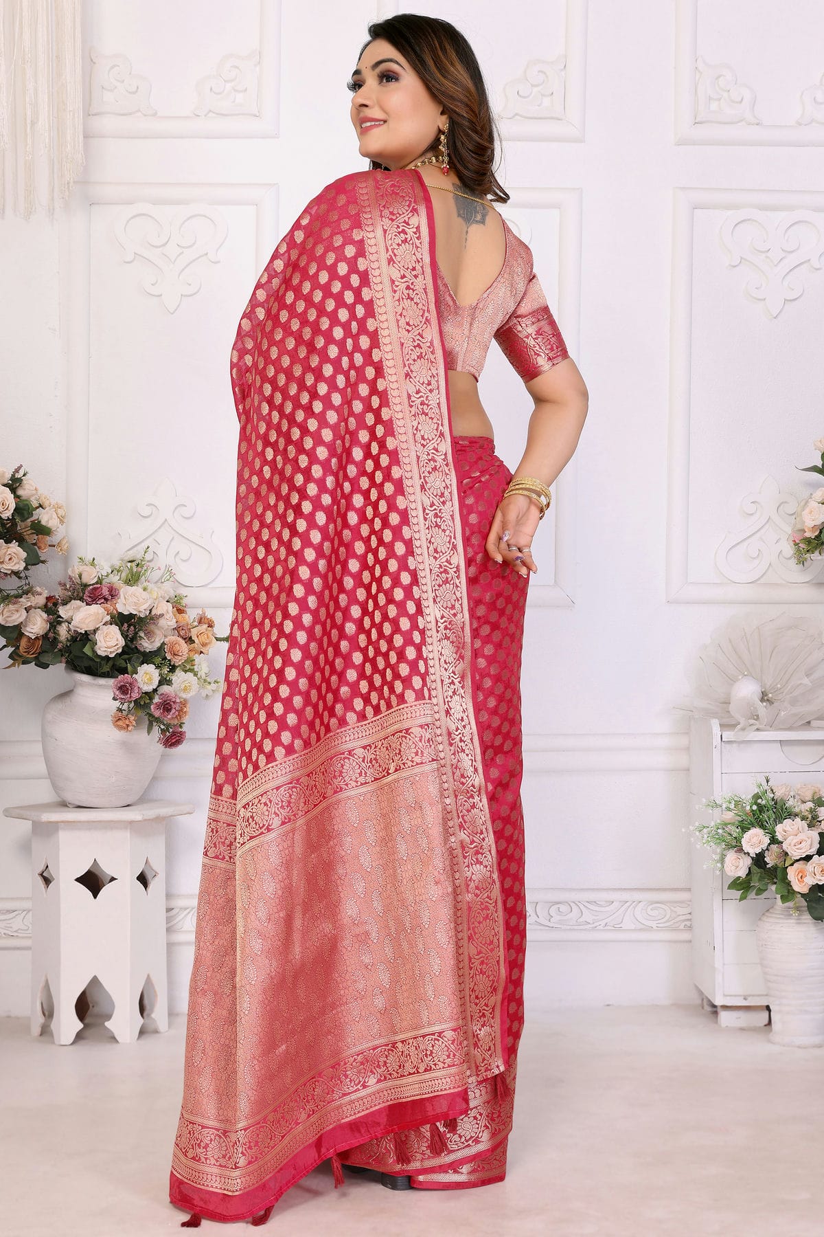 Maroon Colour Organza Traditional Saree VSSD1112708