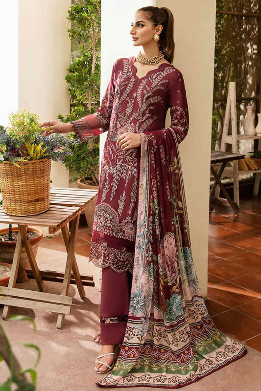 Maroon Colour Rayon Semi Stitched Pakistani Suit