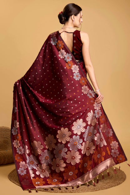 Maroon Colour Silk Saree