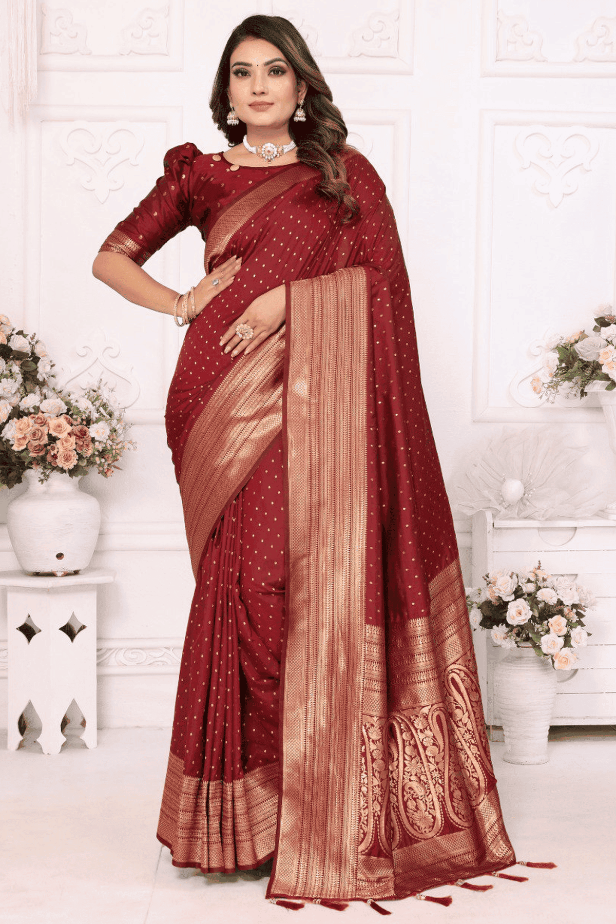 Maroon-Colour-Woven-Work-Soft-Silk-Traditional-Saree-VSSD1250280