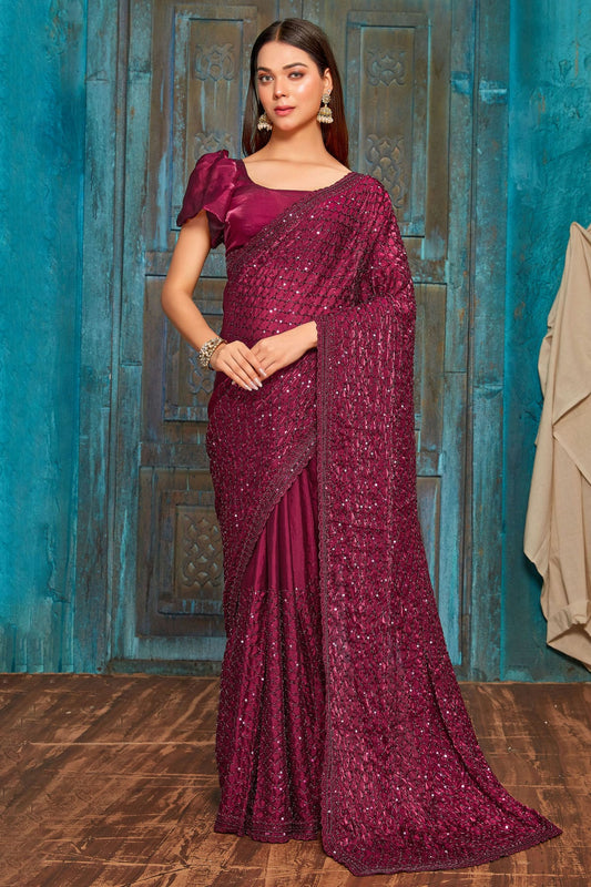 Maroon Colour Silk Saree