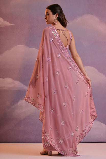 Mauve Colour Georgette Saree