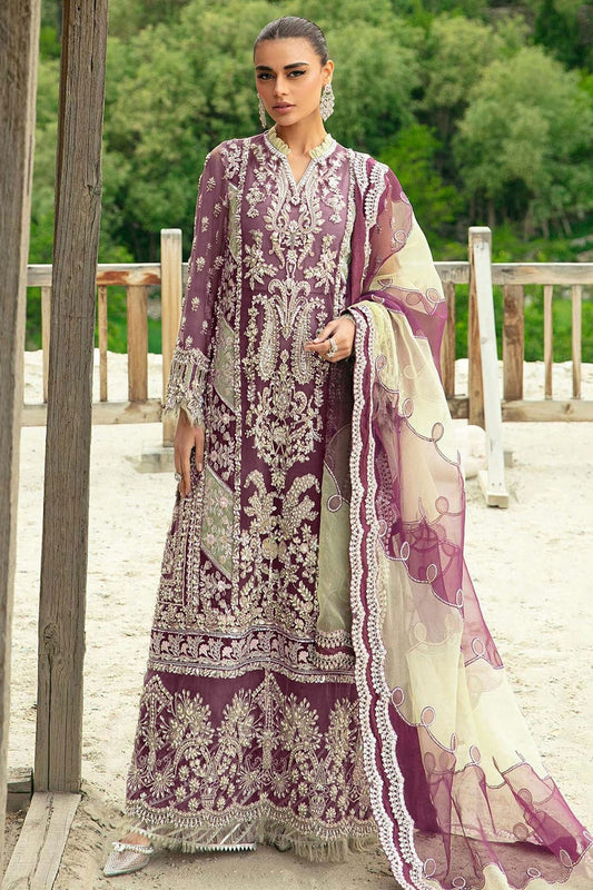 Mauve Colour Georgette Semi Stitched Pakistani Suit