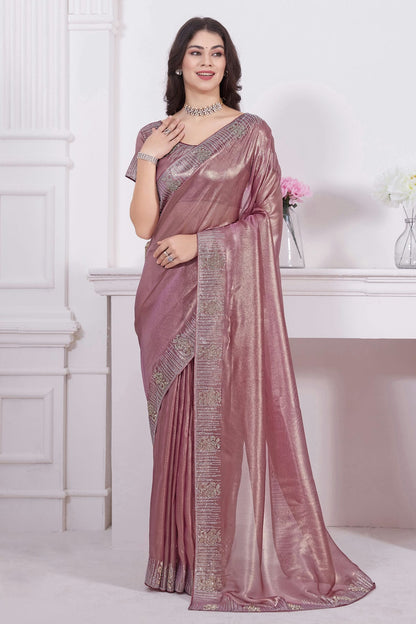 Mauve Colour Net Designer Saree