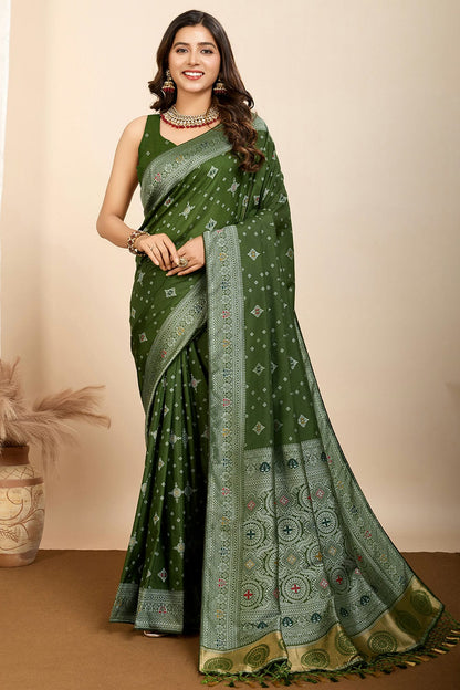 Mehendi-Green-Colour-Soft-Silk-Traditional-Saree-VSSD1112701