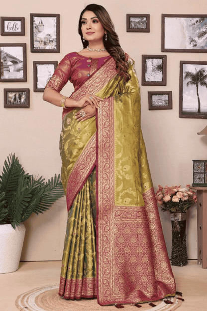 Mehendi-Green-Colour-Woven-Work-Pure-Banarasi-Tissue-Silk-Traditional-Saree-VSSD1250258