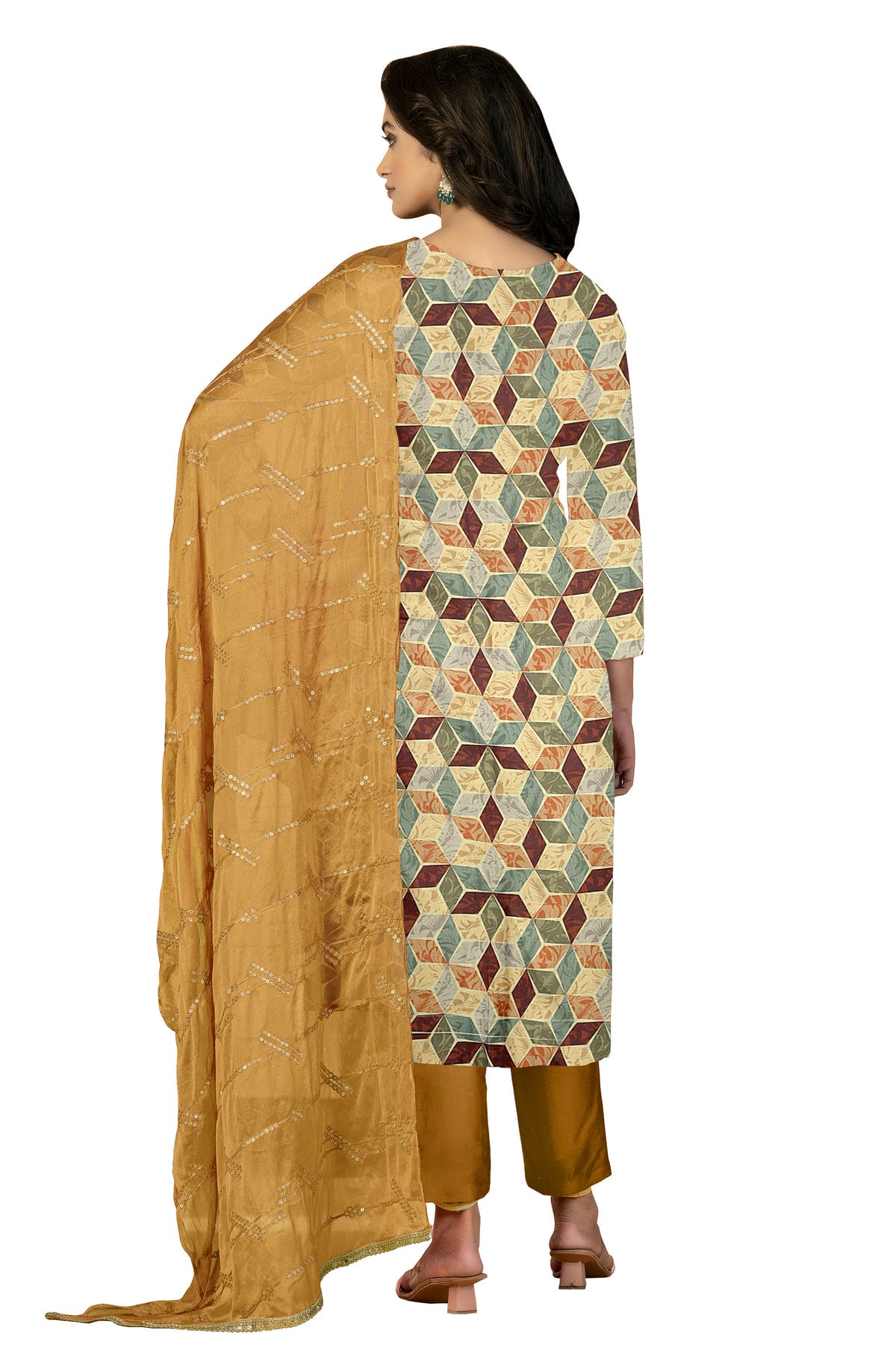 Multi Colour Unstitched Cambric Cotton Fabric Straight Suit