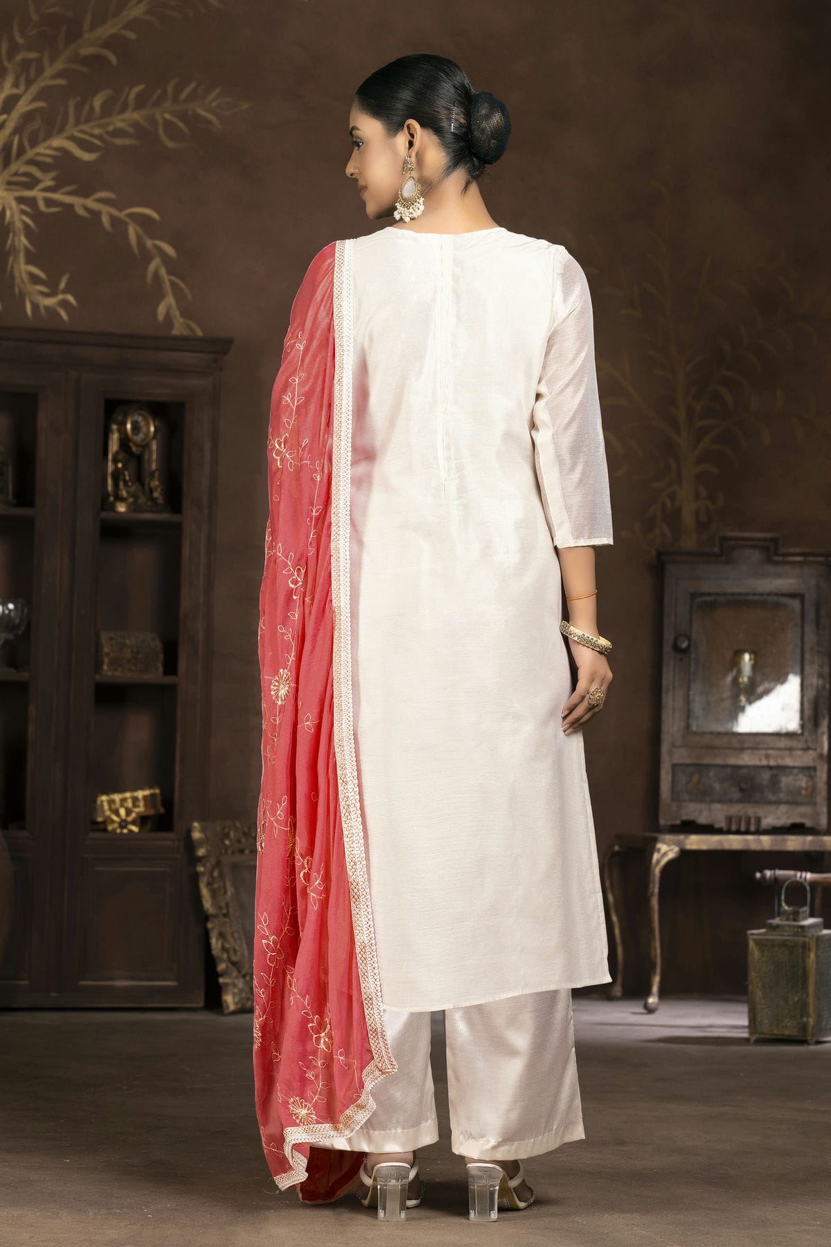 Multi Colour Unstitched Modal Cotton Pant Style Suit