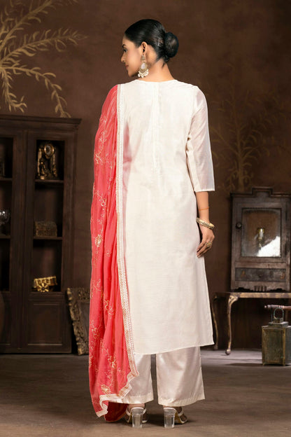 Multi Colour Unstitched Modal Cotton Pant Style Suit