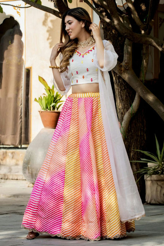 Multicolour Art Silk Lehenga Choli