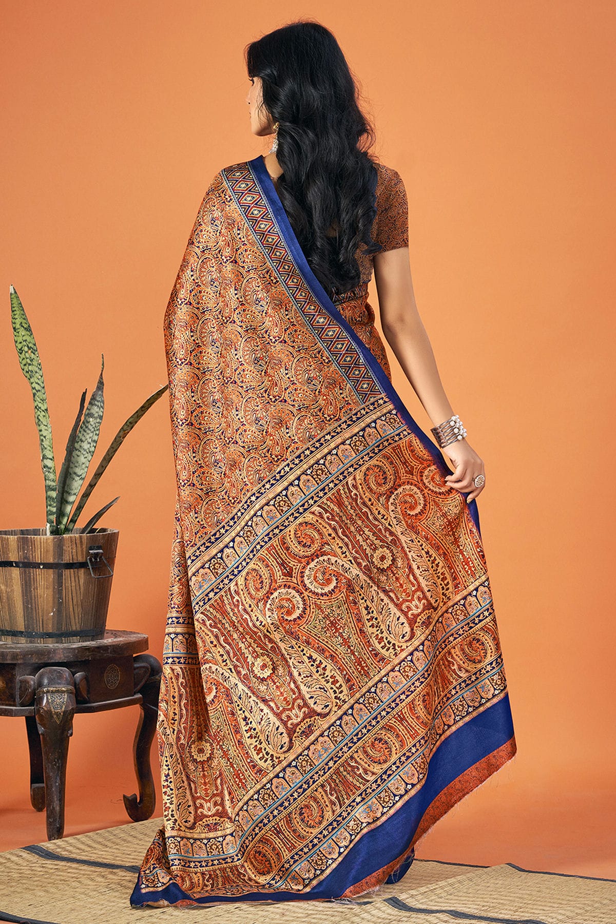 Multicolour Colour Pashmina Saree