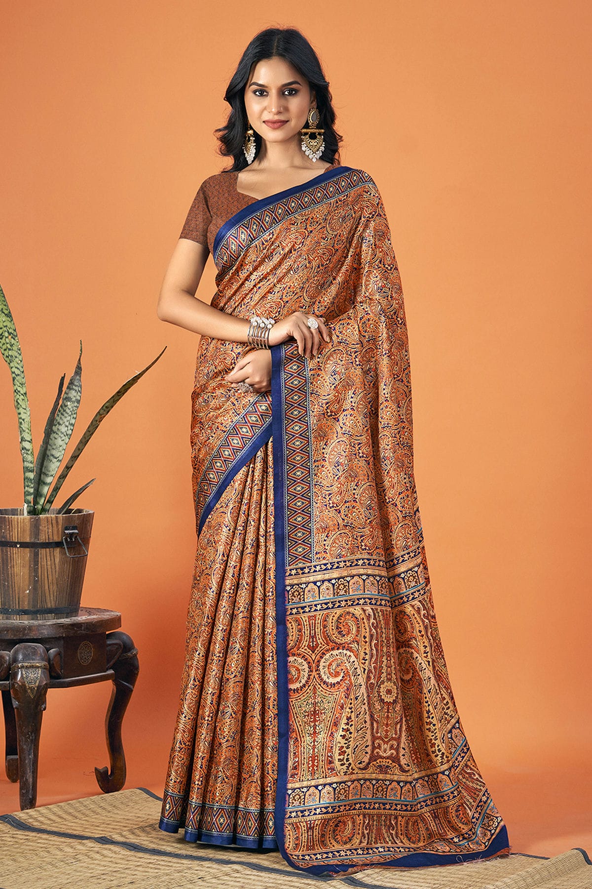 Multicolour Colour Pashmina Saree