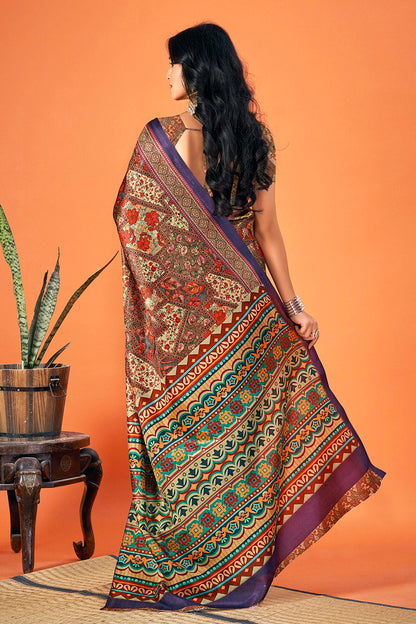 Multicolour Colour Pashmina Saree