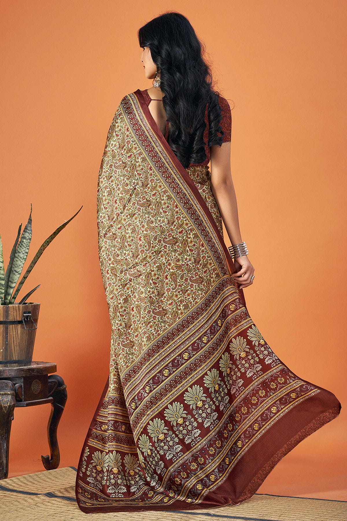 Multicolour Colour Pashmina Saree