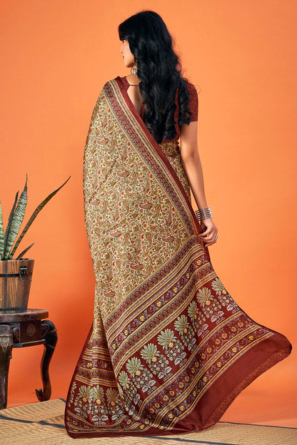 Multicolour Colour Pashmina Saree