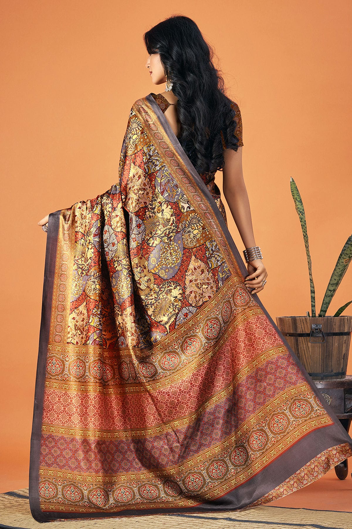 Multicolour Colour Pashmina Saree