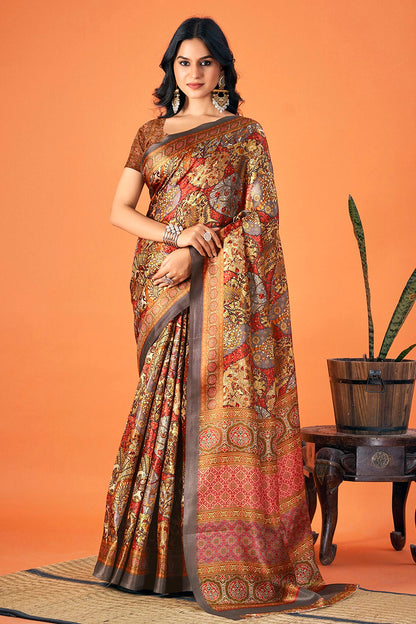 Multicolour Colour Pashmina Saree