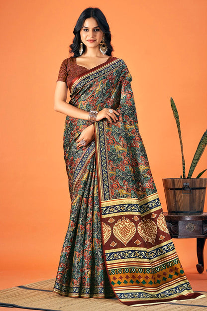 Multicolour Colour Pashmina Saree