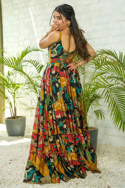 Multicolour Rayon Fabric Stitched Gown VSGW1112355