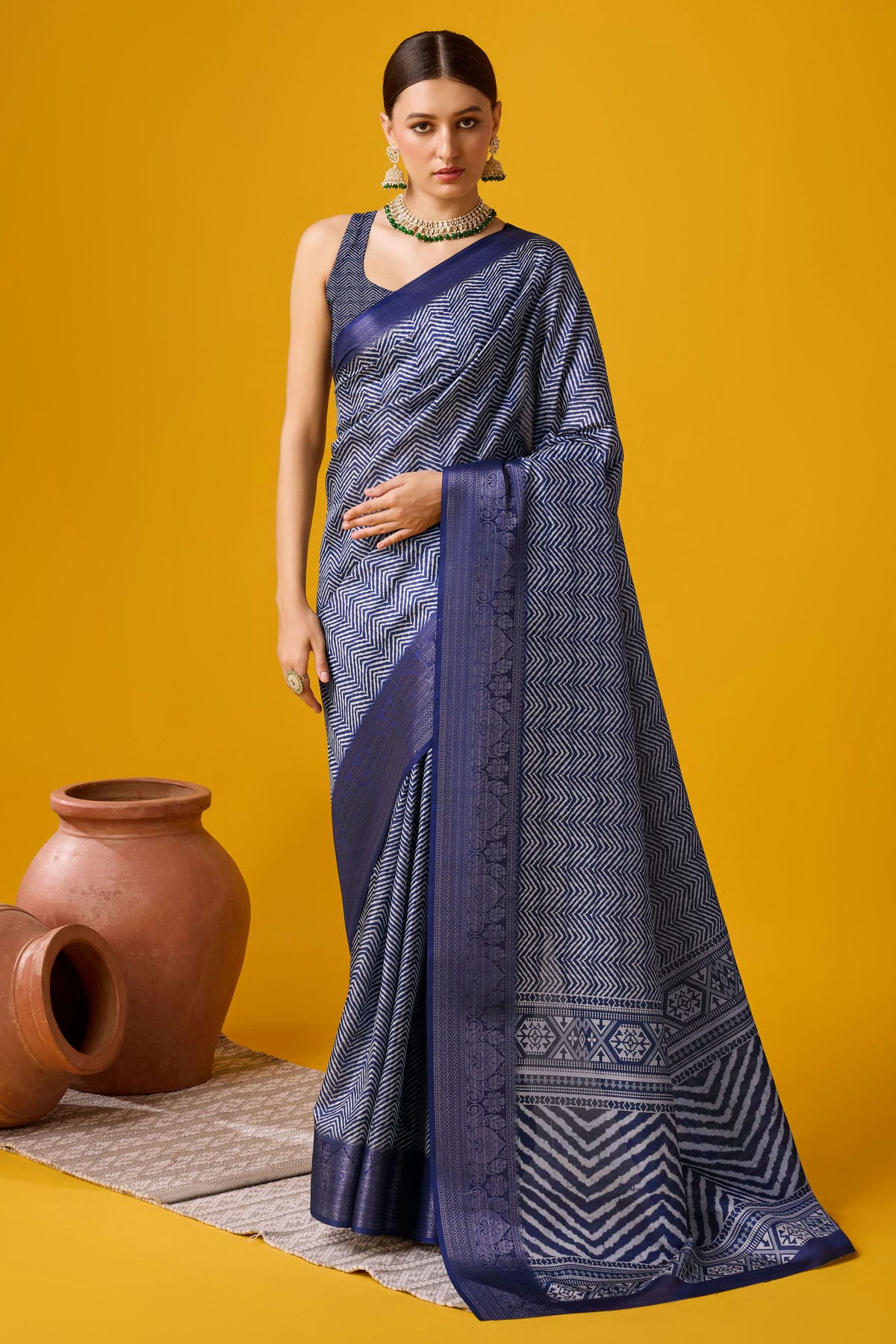 Multicolour Woven Work Cotton Saree