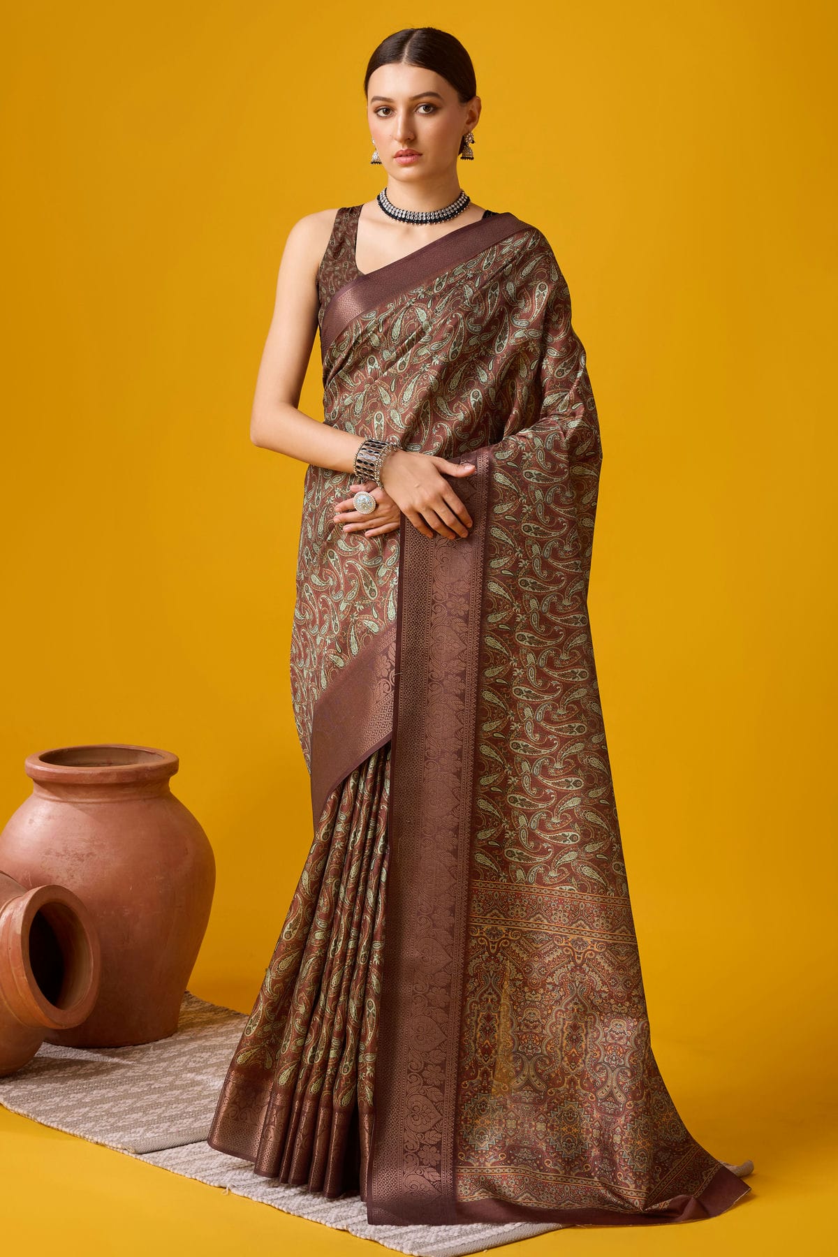 Multicolour Woven Work Cotton Saree