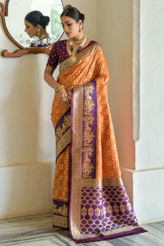 Mustard Colour Banarasi Silk Saree