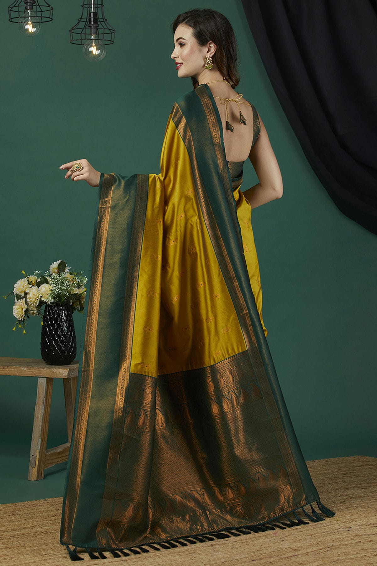 Mustard Colour Banarasi Silk Traditional Saree