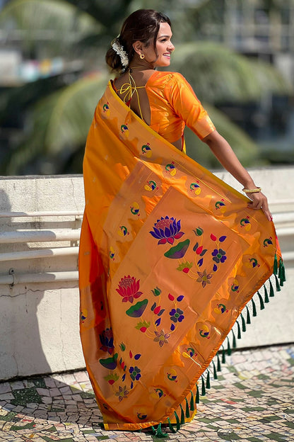 Mustard Colour Paithani Silk Paithani Saree VSSD1110952