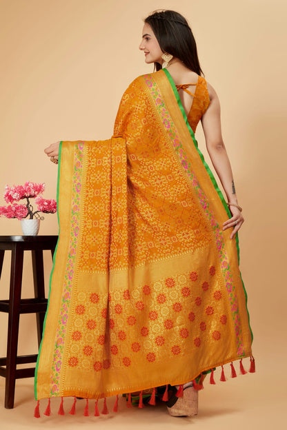 Mustard Colour Patola Silk Saree