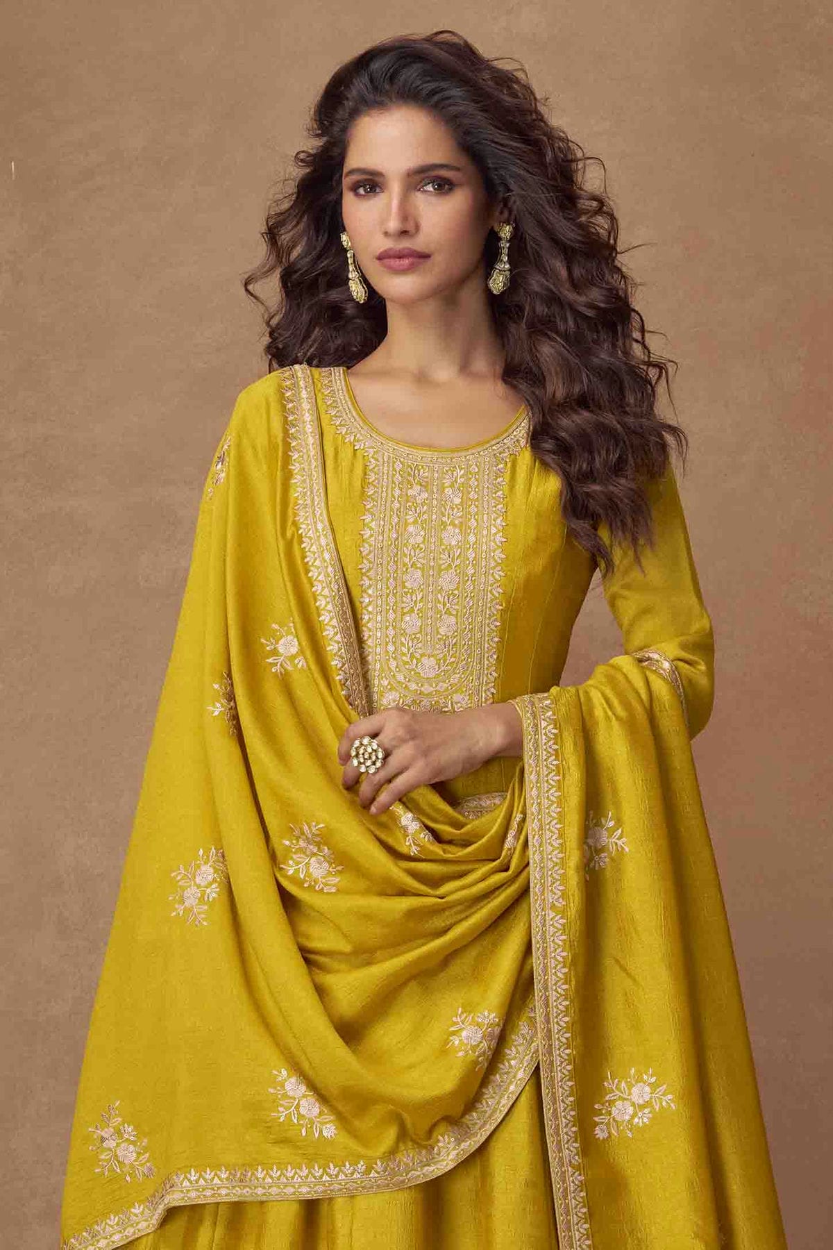 Mustard Colour Premium Silk Gown VSGW1140803