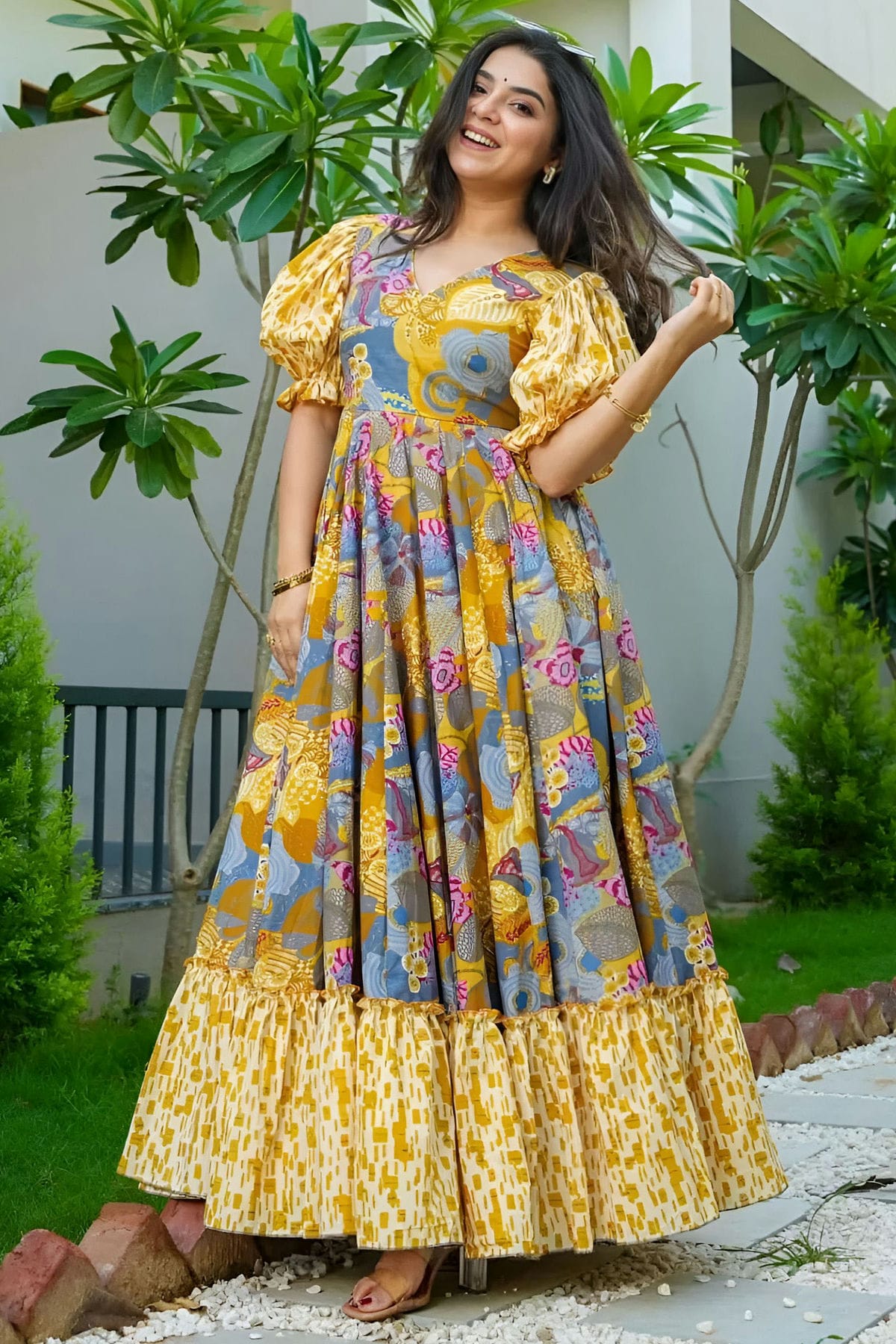 Mustard-Colour-Rayon-Fabric-Stitched-Gown-VSGW1112366