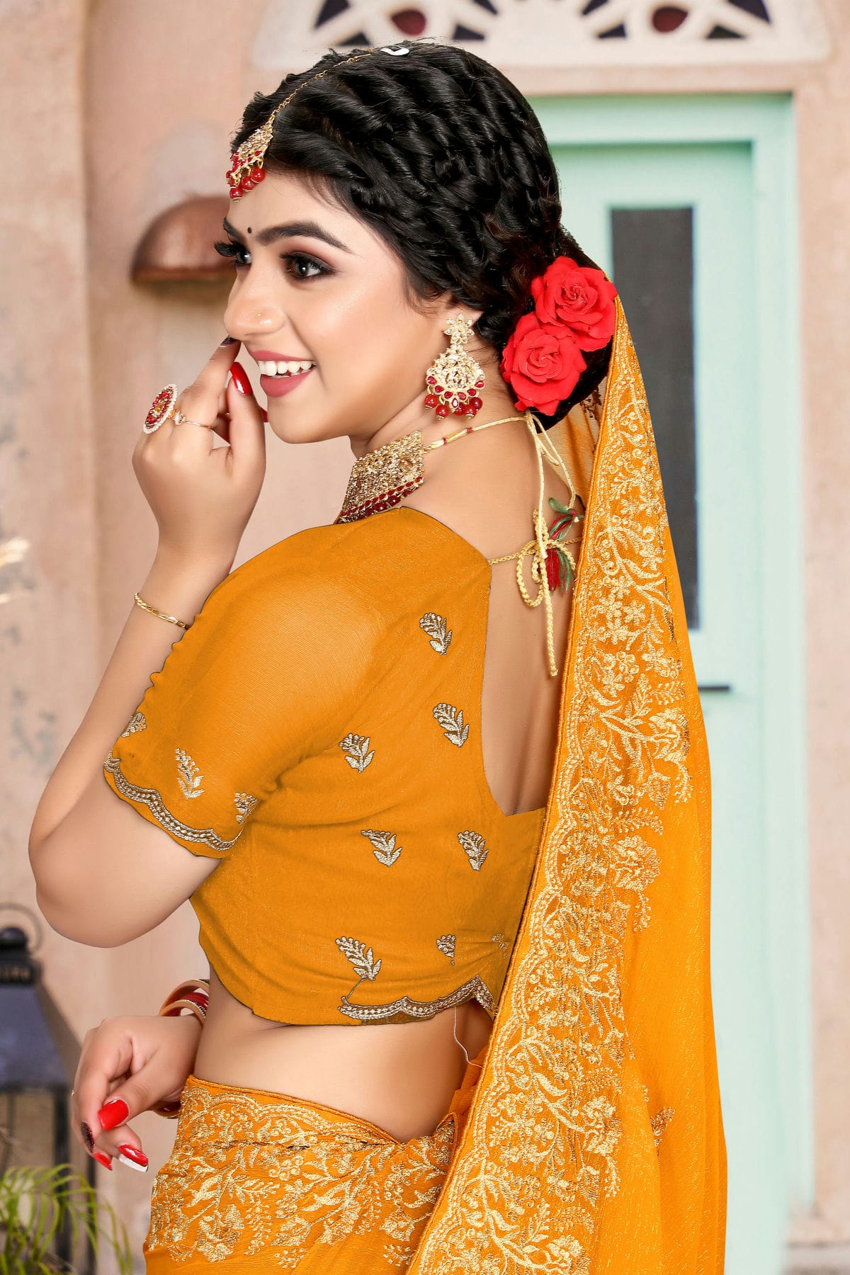 Mustard Colour Silk Designer Saree