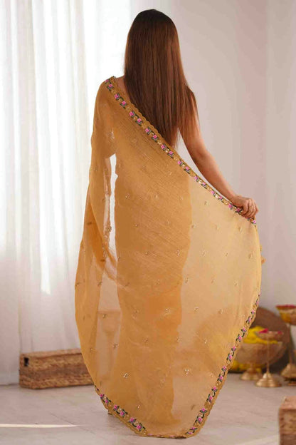 Mustard Colour Silk Designer Saree