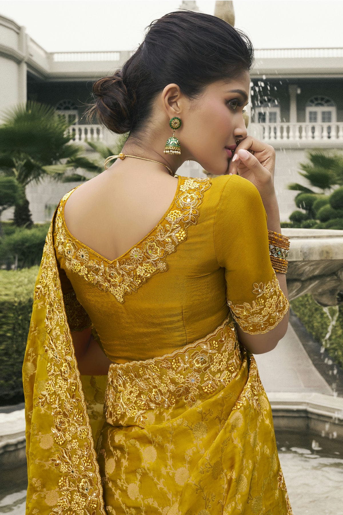 Mustard Colour Tissue Silk Designer Saree VSSD1290229