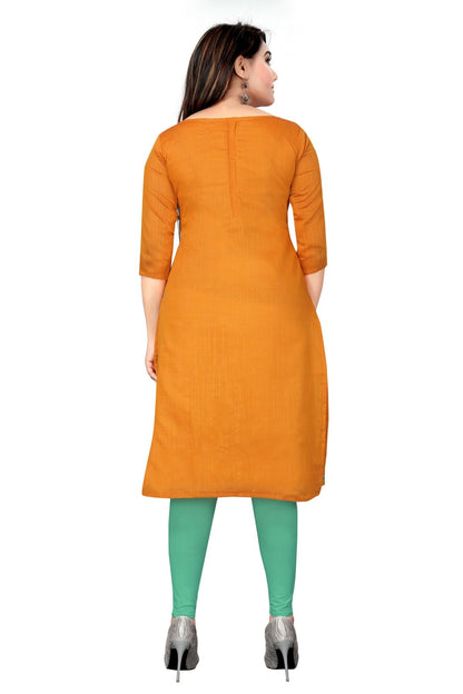 Mustard Colour Unstitched Banarasi Cotton Straight Suit