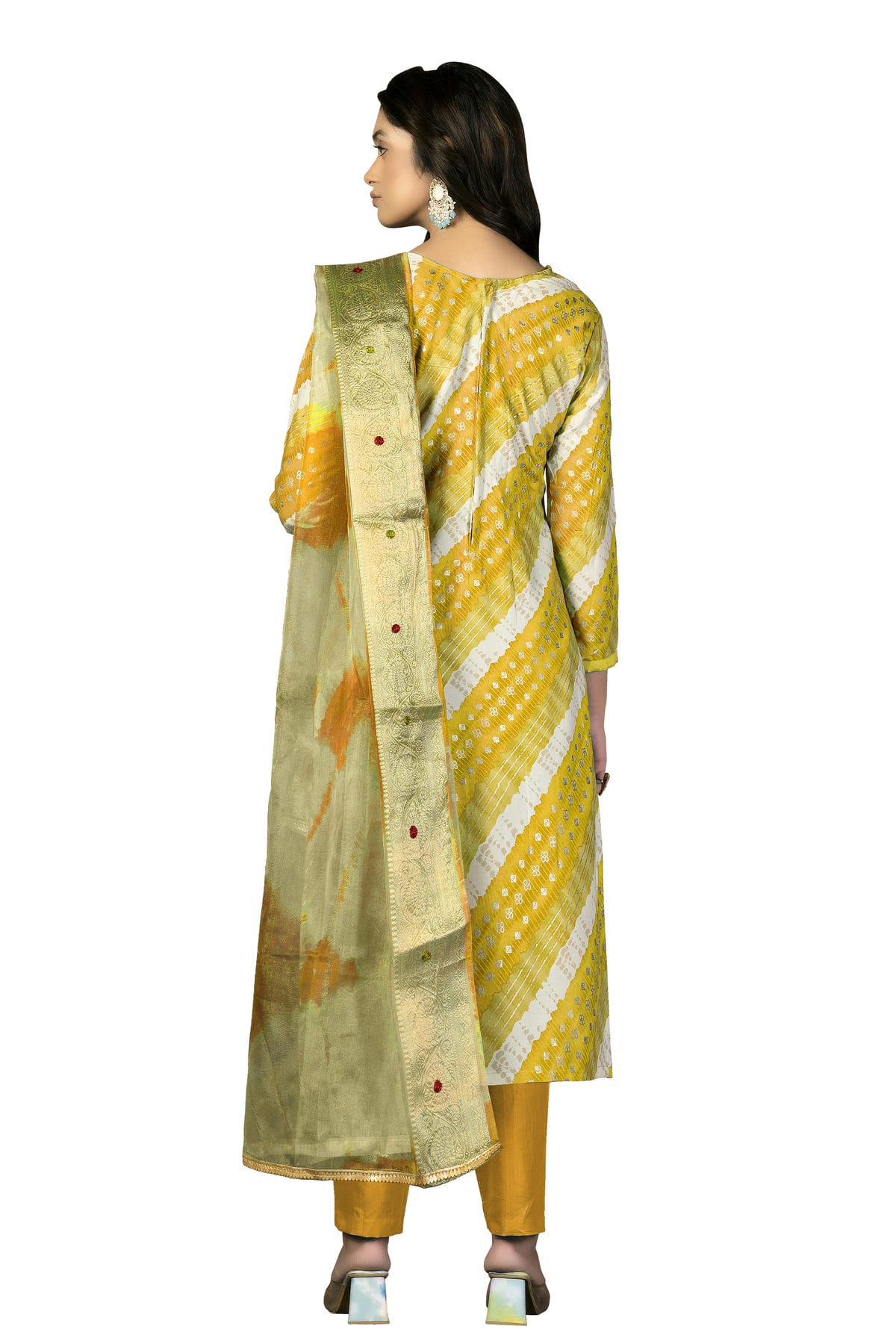 Mustard Colour Unstitched Jam Cotton Fabric Straight Suit